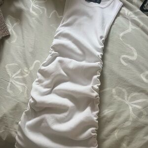 Lioness (Princess Polly) White Ruched bodycon dress